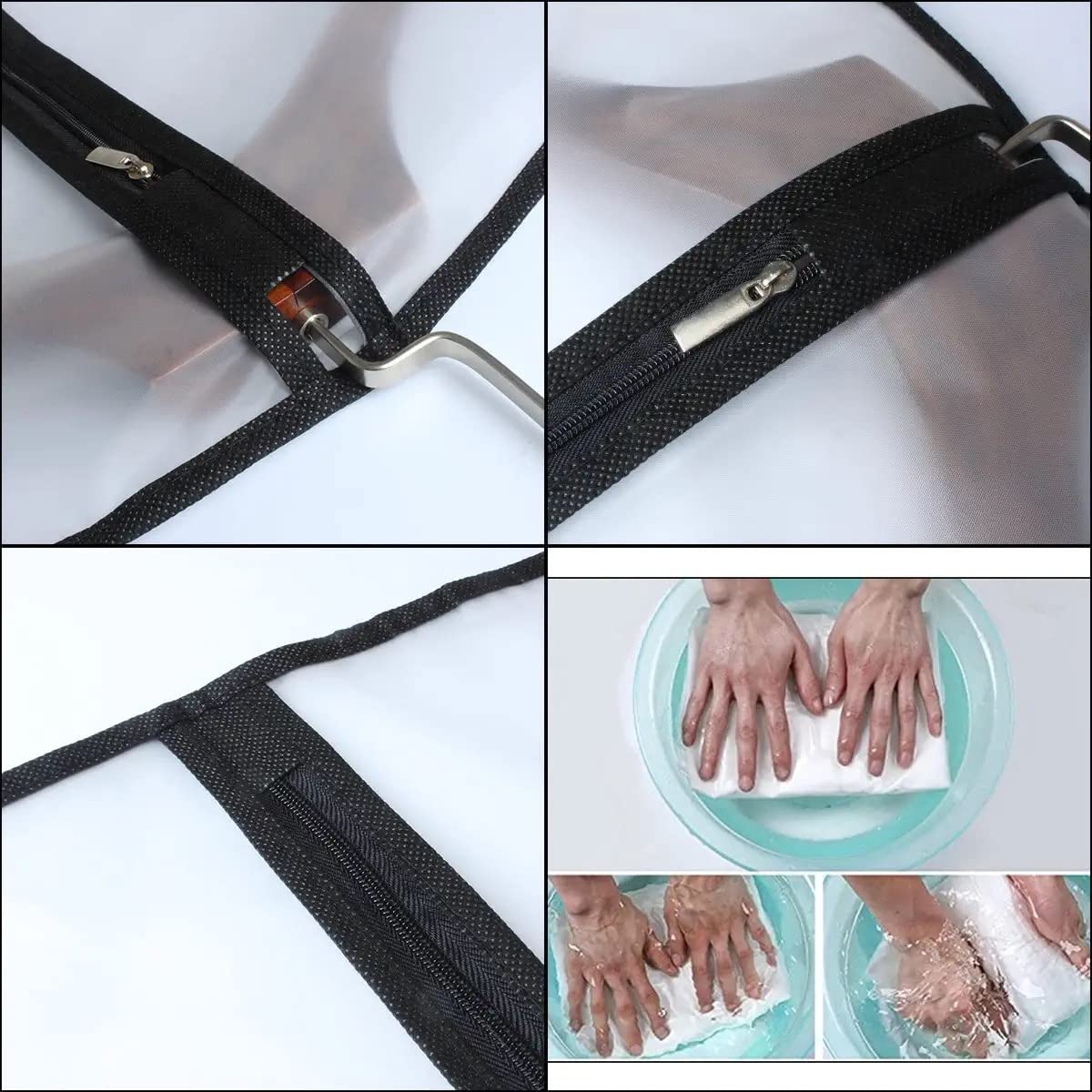 HomeClean coat cover transparent design guards coats on hangers.
