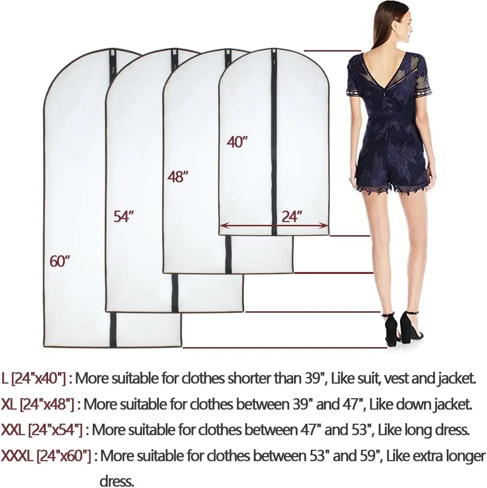 HomeClean dress bag clear window enables quick outfit selection and protection.