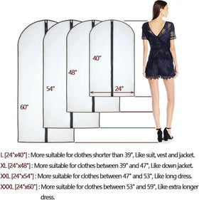 HomeClean dress bag clear window enables quick outfit selection and protection.