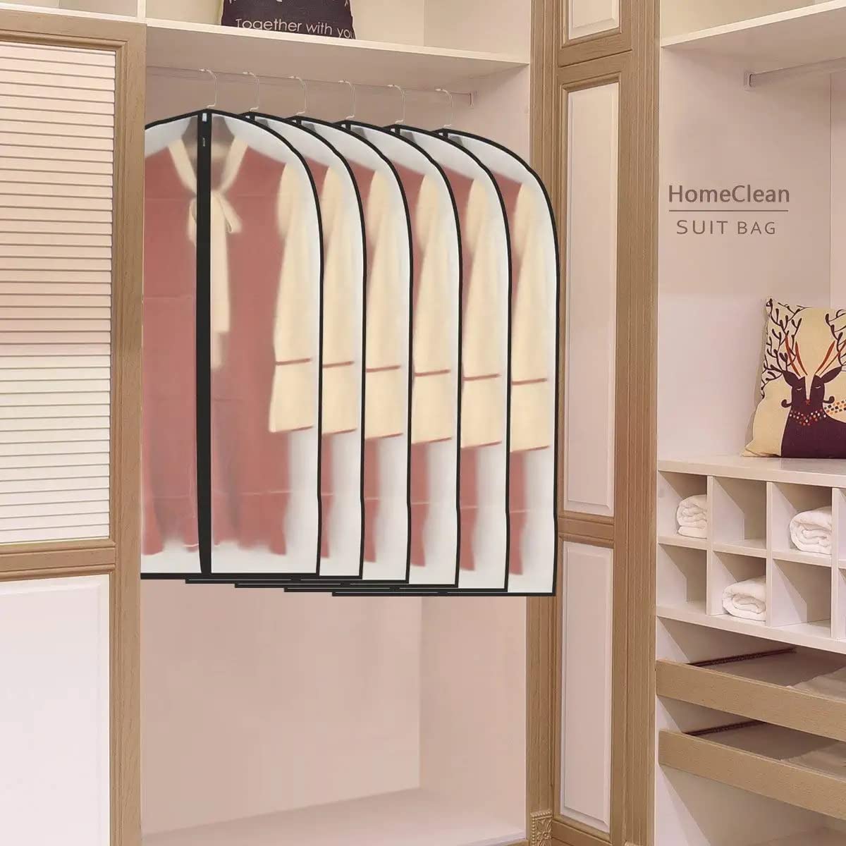 HomeClean garment bag transparent view to spot clothes quickly.