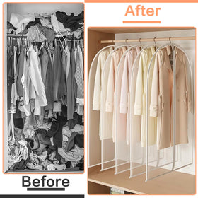 HomeClean set of 12 garment bags helps keep closets organized.