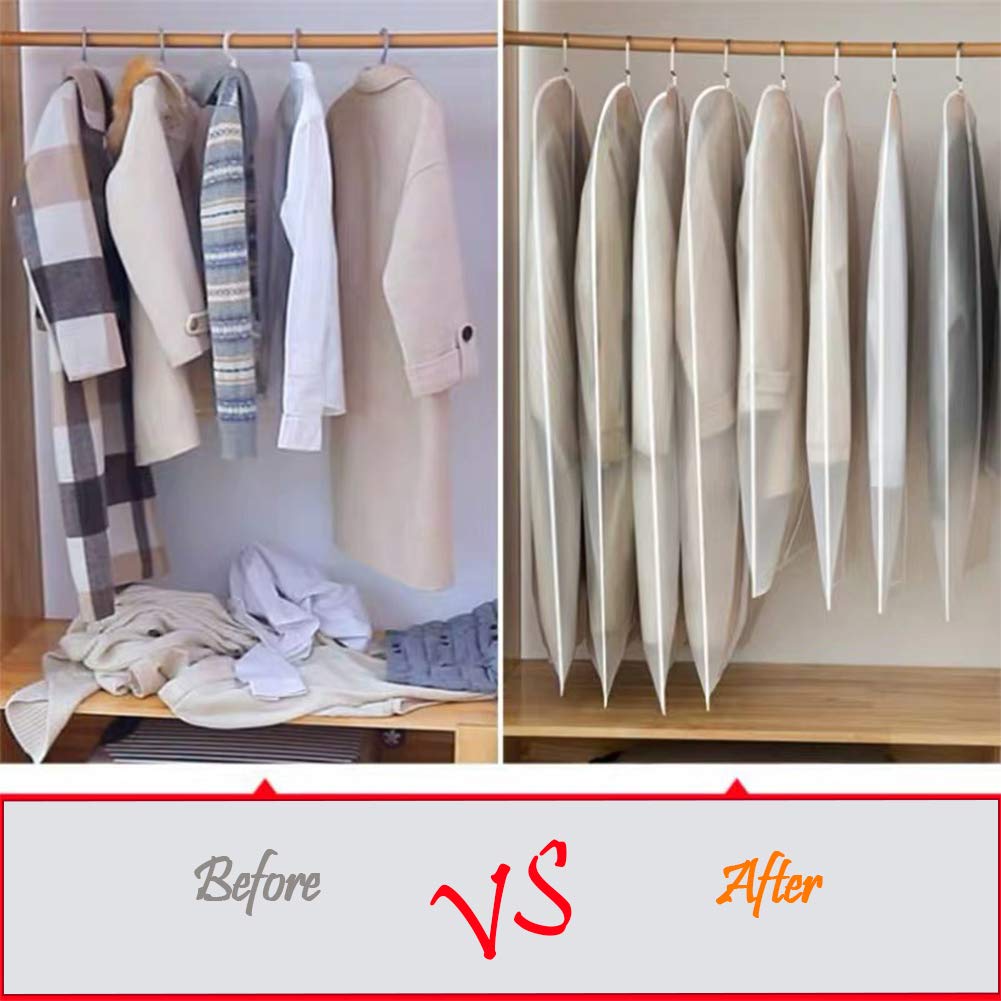 HomeClean heavy-duty PEVA protection keeps coats dust-free during long-term storage.
