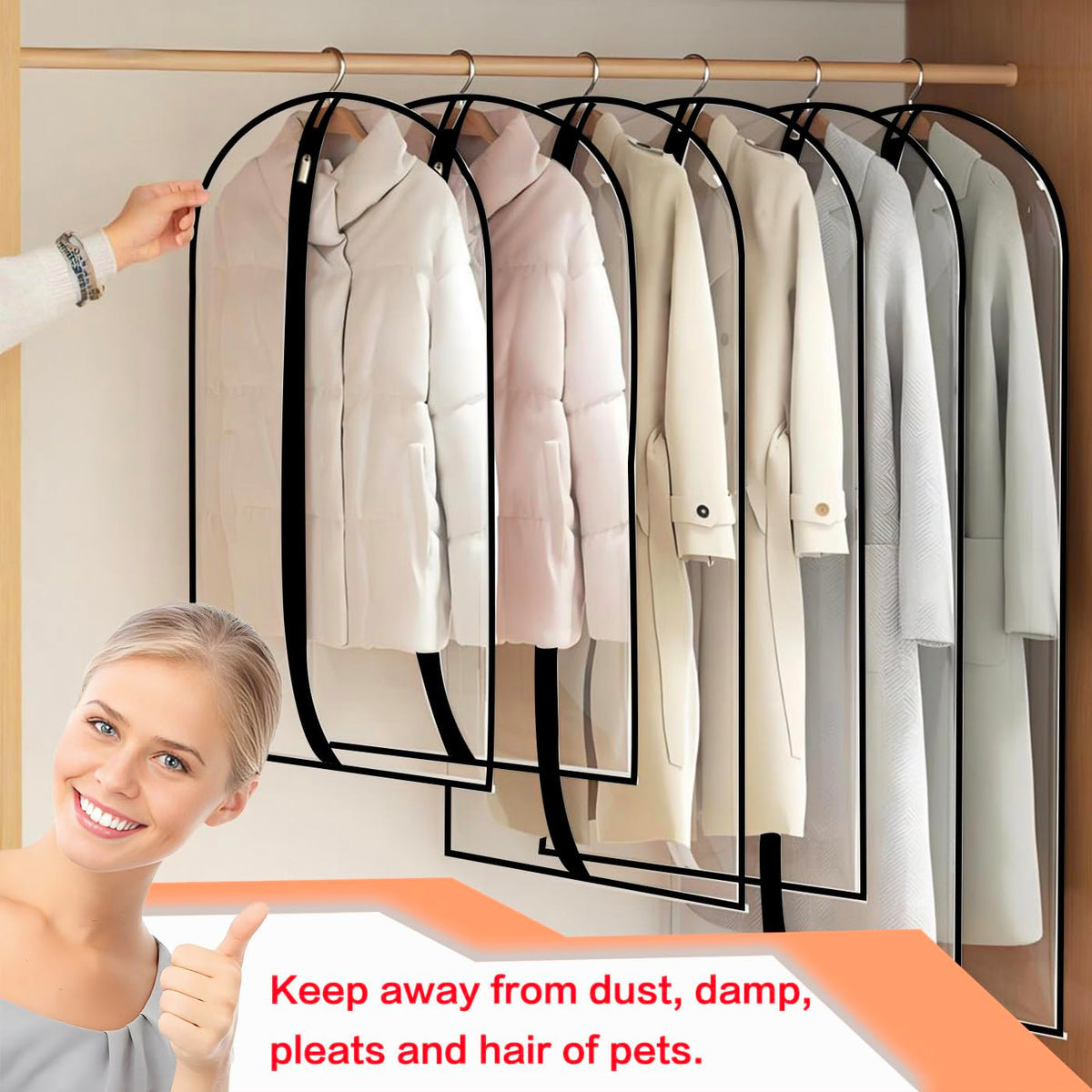 HomeClean washable garment bag remains reusable after cleaning.