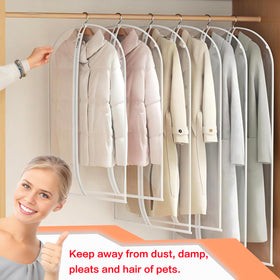 HomeClean washable garment bags, reusable for long-term closet storage.