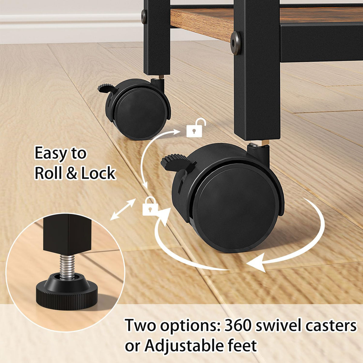 Homedawn bar cart handle and six S-hooks for easy storage.