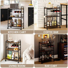 Homedawn bar cart microwave rack for convenient kitchen organization.