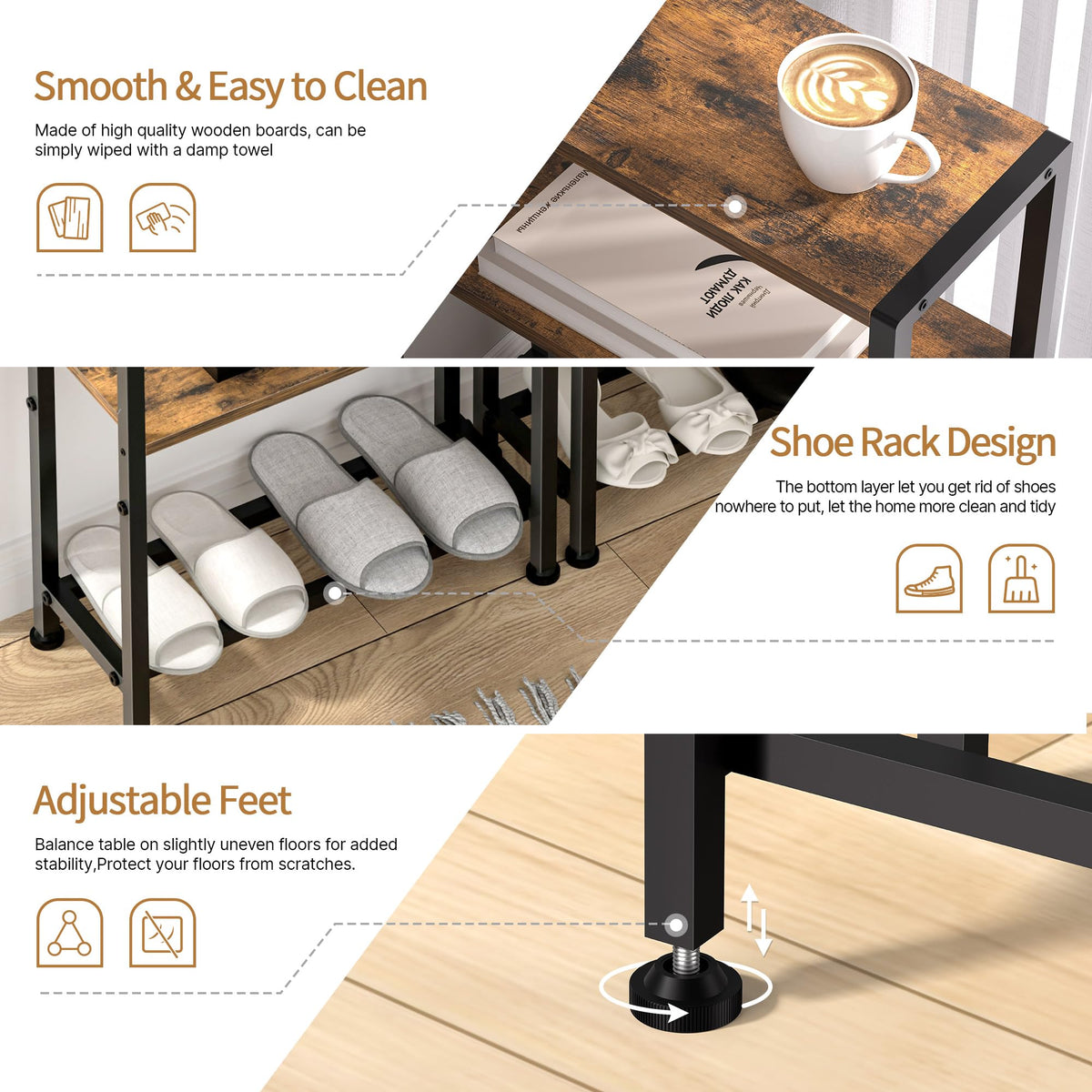 Homedawn adjustable feet prevent wobble on uneven floors