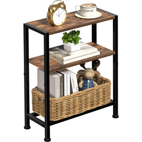 Homedawn narrow side table top view with two shelves for compact living spaces