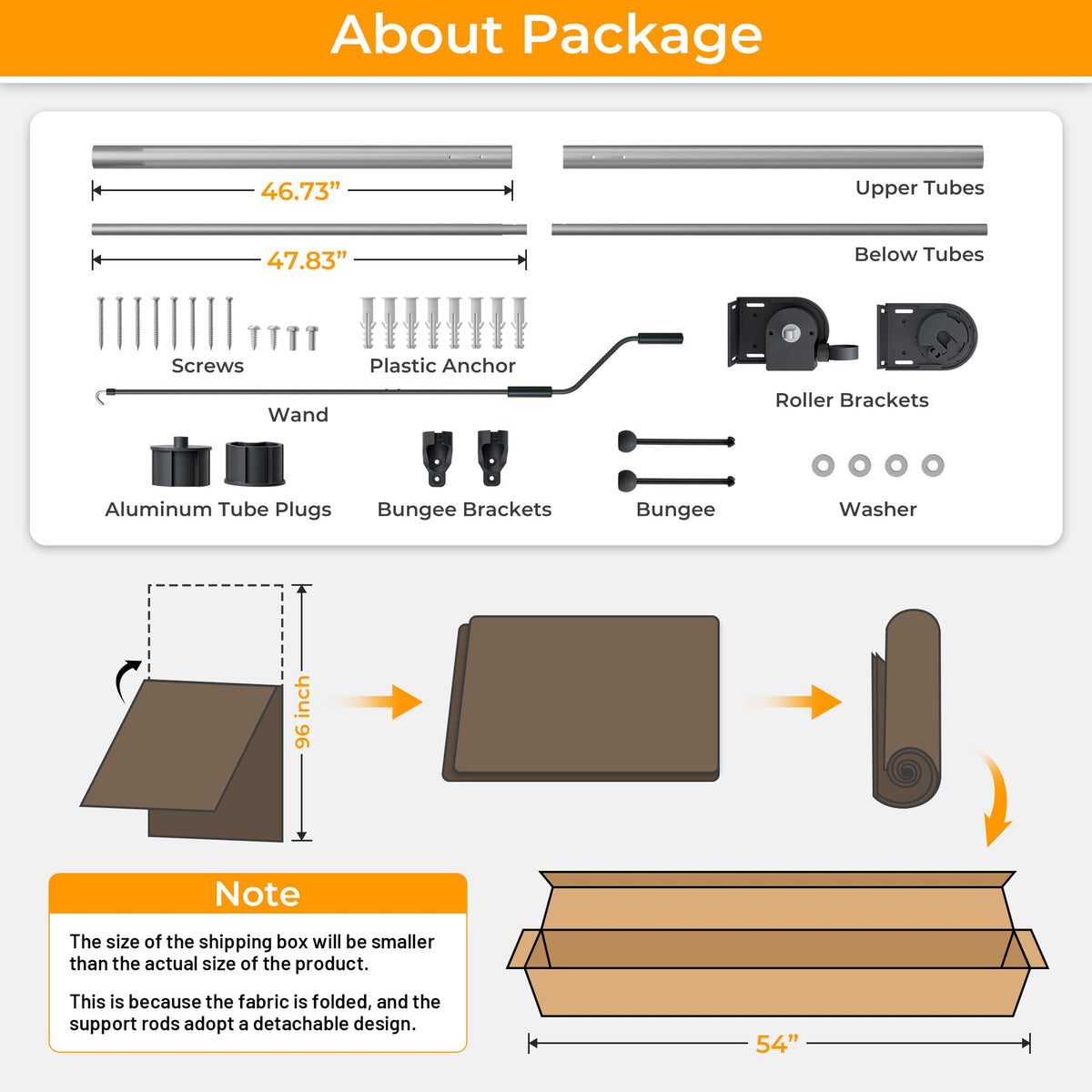 HOMEDEMO two-section poles and seamless fabric enable quick, simple setup.