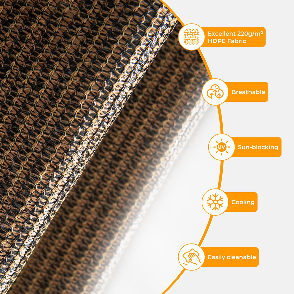 HOMEDEMO weatherproof shade installed on a porch or gazebo for year-round use.