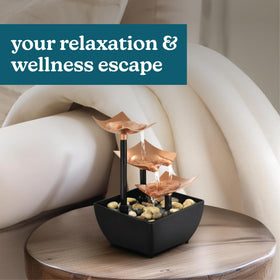 Homedics natural river rocks provide organic texture and calming visuals.