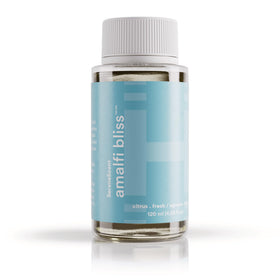 Homedics SereneScent Amalfi Bliss bottle showing crisp citrus and floral notes for a fresh room