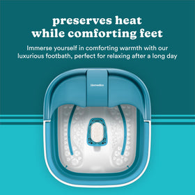 Homedics Smart Space Bubble Mate splash guard prevents spills for a clean setup.