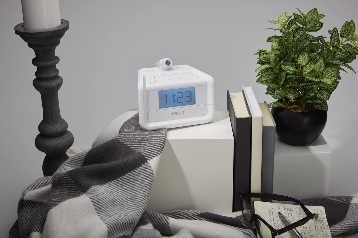 HoMedics SoundSpa dual alarms support separate wake times and options.