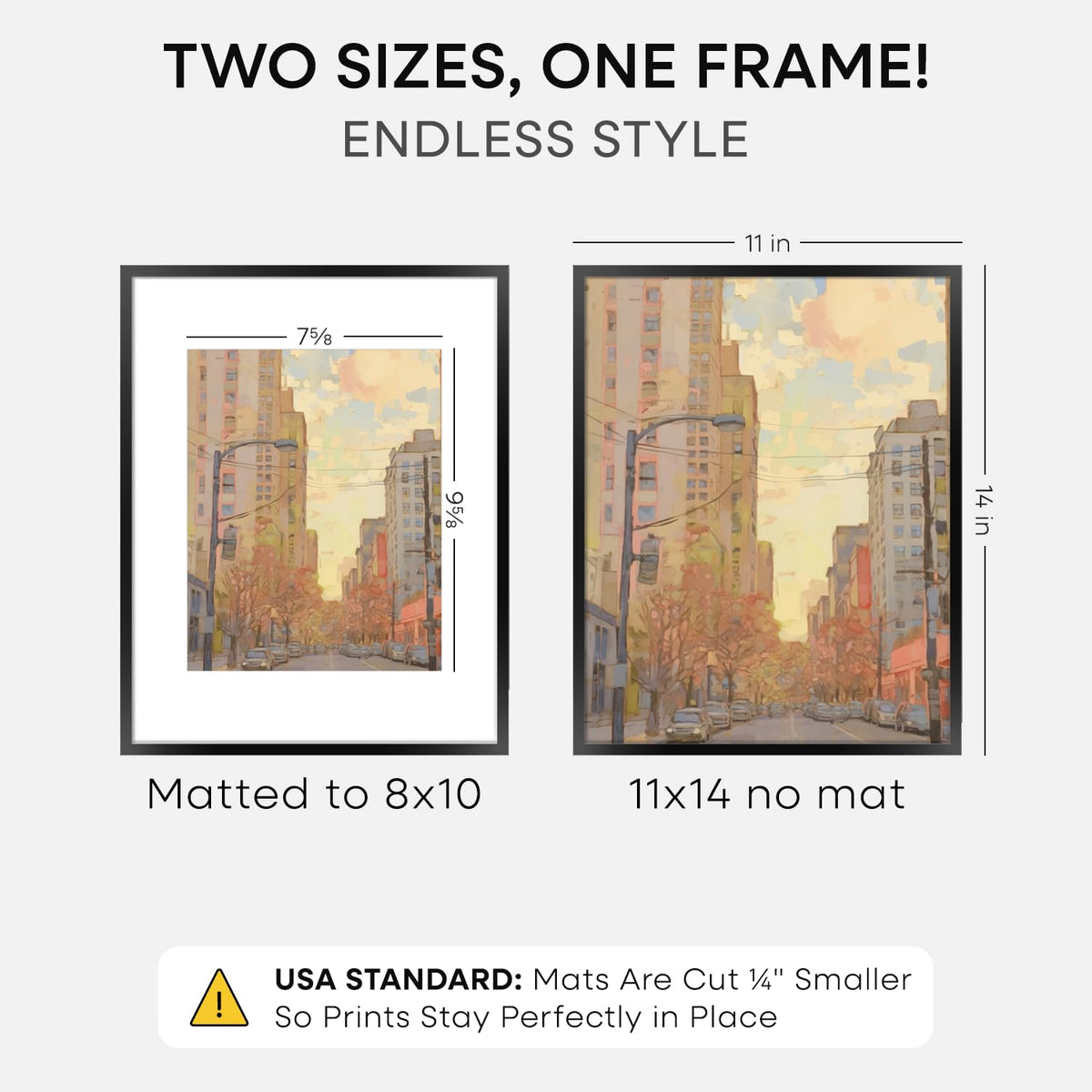 Homeforia 11x14 frame with 8x10 mat, elegant negative space