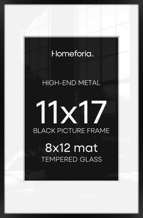 Homeforia 11x17 black frame on wall with modern display