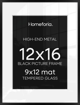 Homeforia 12x16 black frame with matte finish for modern displays.
