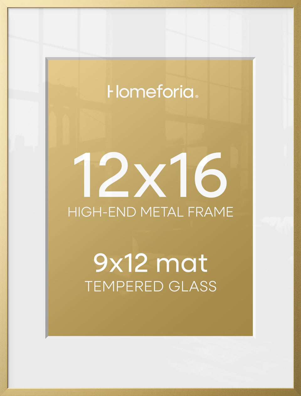 Homeforia 12x16 gold frame with polished finish for a refined wall display.