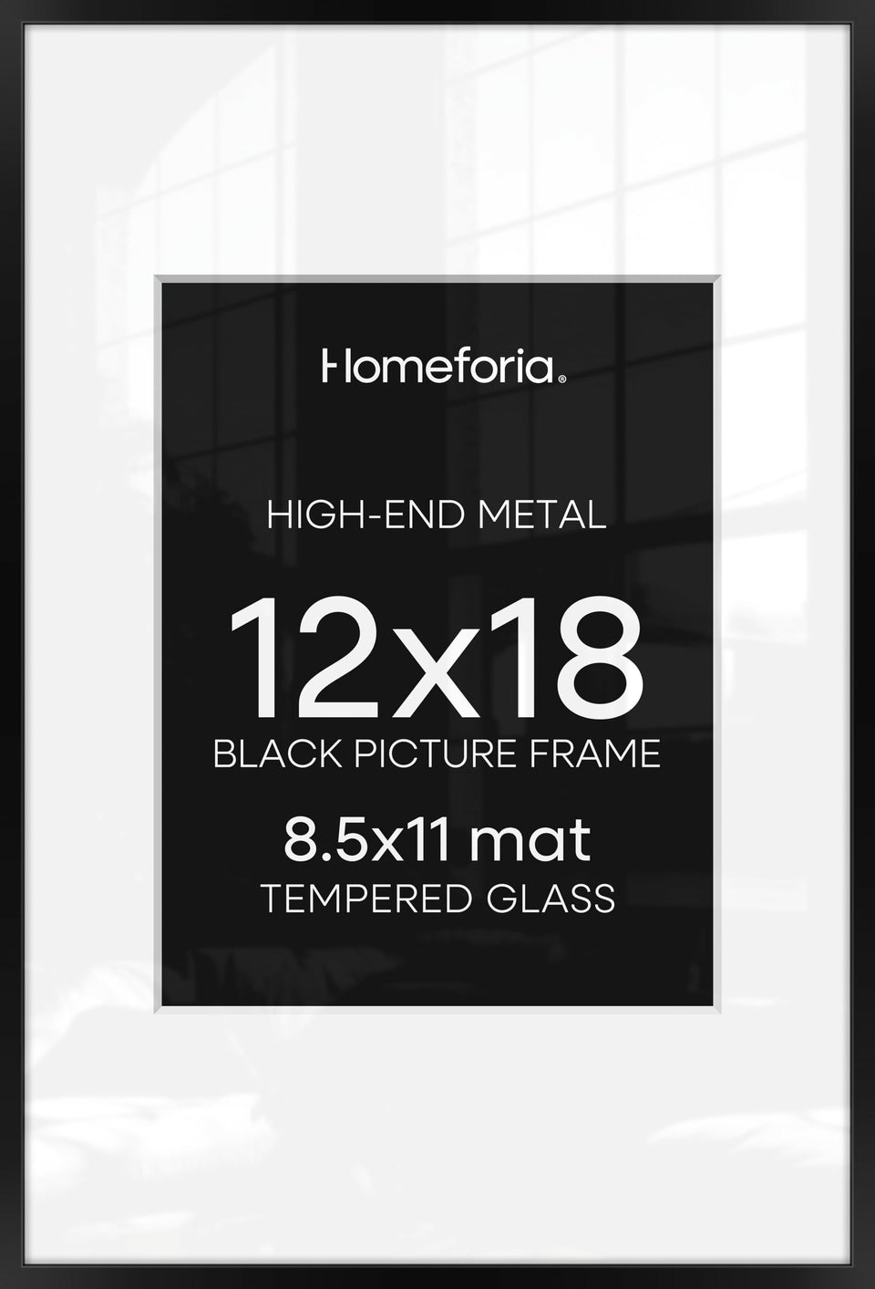 Homeforia 12x18 black frame with matte finish on wall display highlighting modern style