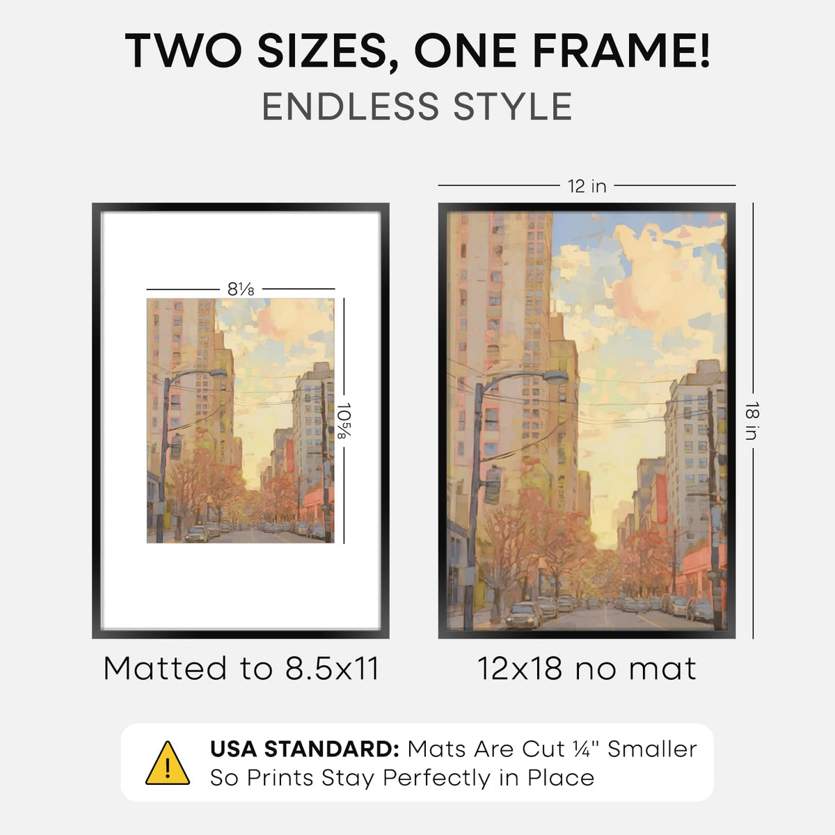 Homeforia 12x18 frame with tempered glass for clear viewing