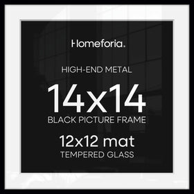 Homeforia 14x14 black frame with mat for a contemporary display