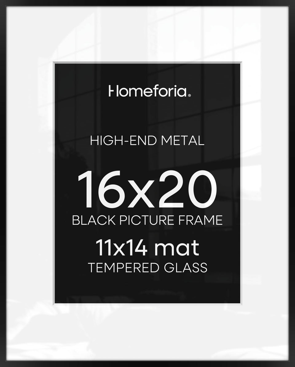 Homeforia 16x20 frame in sleek black metal for a premium wall display.