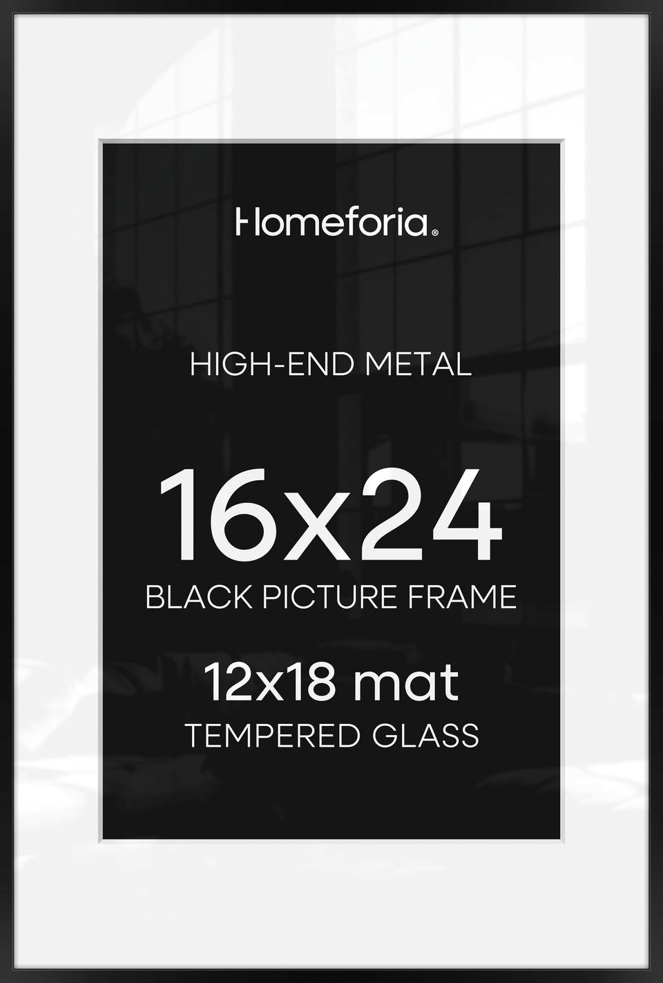 Homeforia 16x24 frame with matte finish highlights modern gallery look.