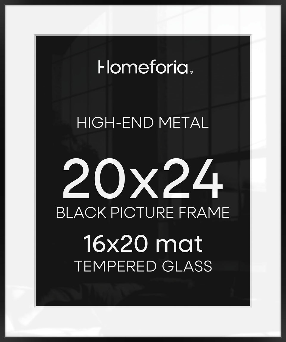 Homeforia 20x24 black matte frame close-up shows luxe finish for photos.