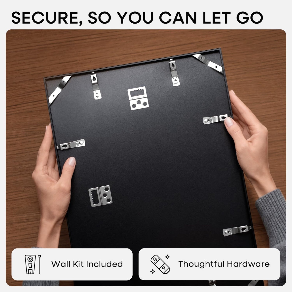 Homeforia 24x36 black frame gift packaging conveys ready-to-gift presentation
