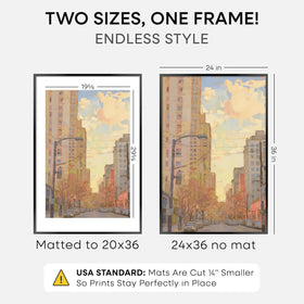 Homeforia 24x36 black frame side angle emphasizes slim profile for wall display