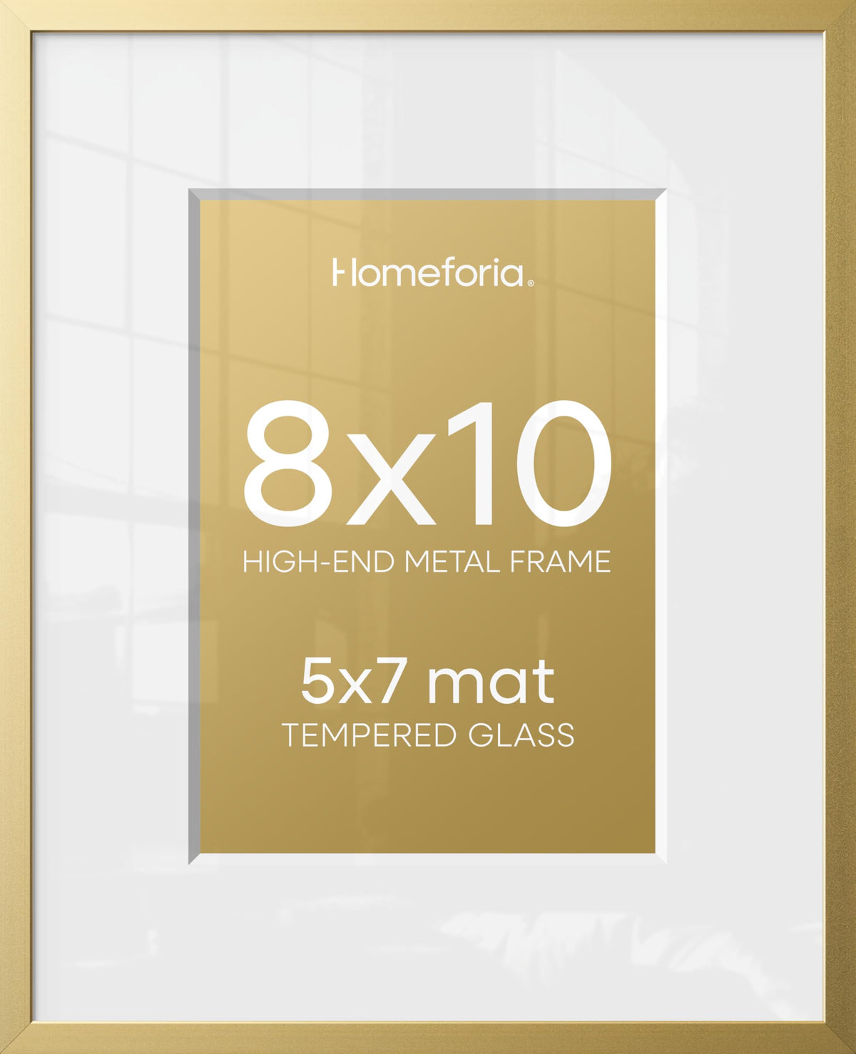Homeforia 8x10 frame gold with matte opening enhances photos with negative space