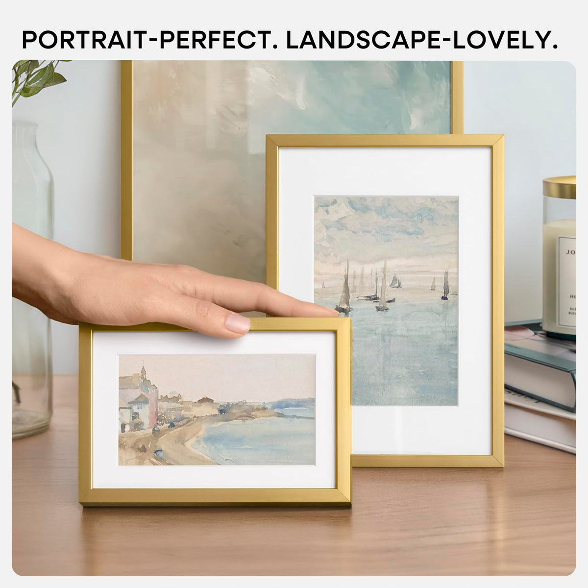 Homeforia polished gold frame with luxe look at reduced cost
