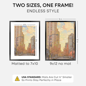Homeforia 9x12 black frame back view shows wall-mount hardware for easy installation.