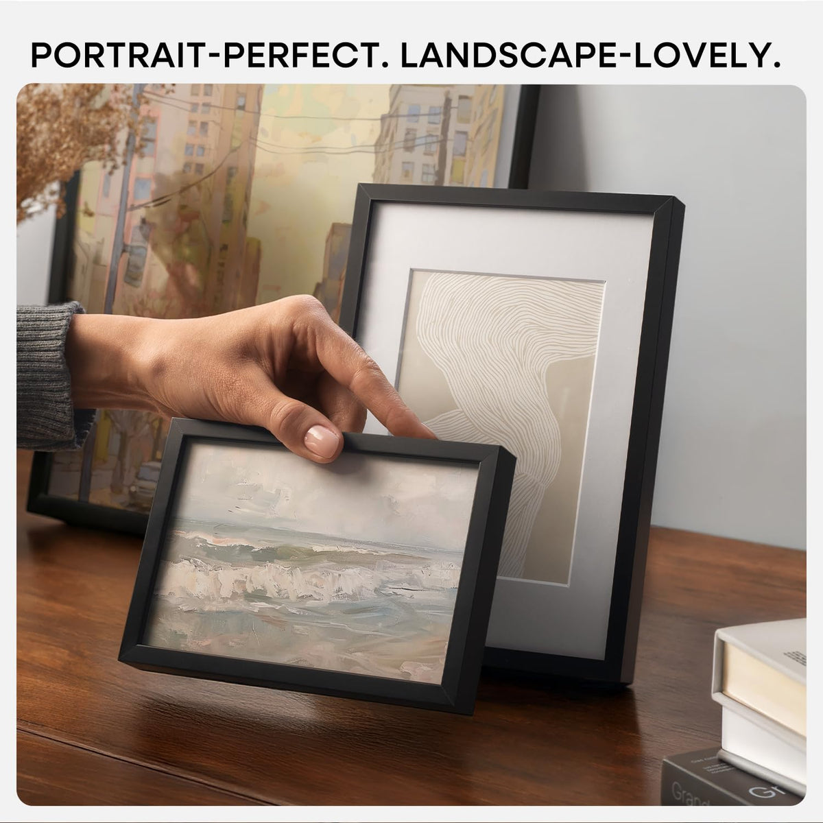 Homeforia 9x12 black frame empty display showcases modern silhouette.