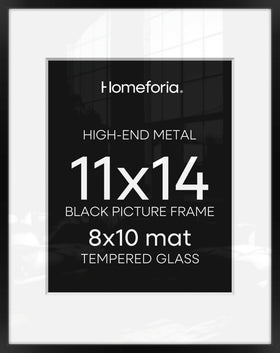 Homeforia Black 11x14 frame close-up with premium matte finish