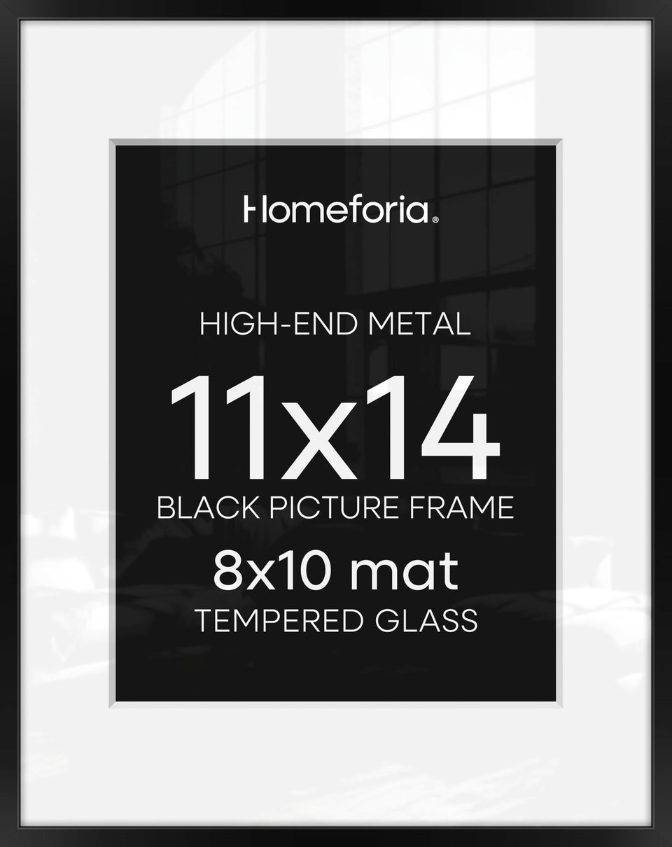 Homeforia Black 11x14 frame close-up with premium matte finish