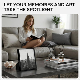 Homeforia 8x10 side profile highlights slim profile ideal for wall mounting.