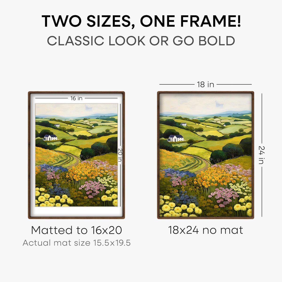 Homeforia dual-size display supports 16x20 or 18x24 presentations.