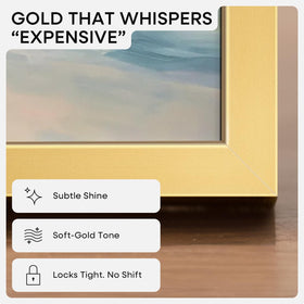 Homeforia gold frame showing edge-to-edge 12x18 display.