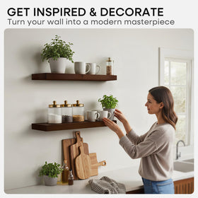 Sturdy bracket design supports heavier items on Homeforia shelves.