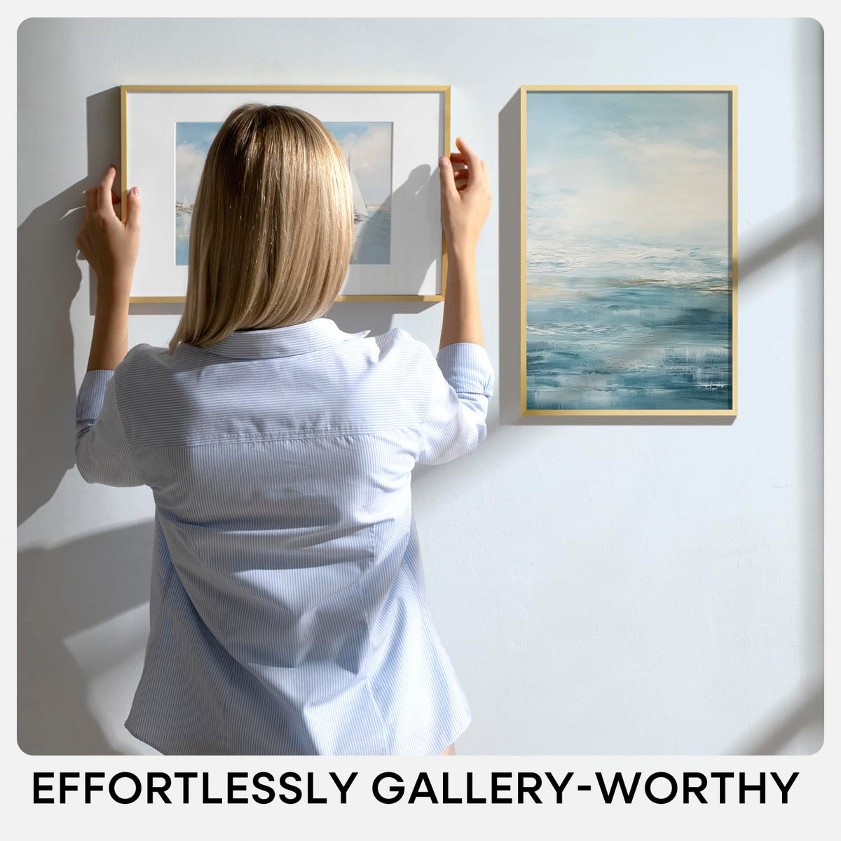 Homeforia living room decor setup with 11x14 print.