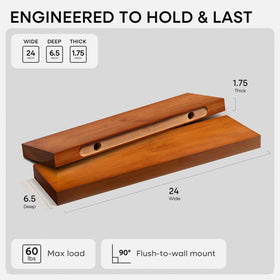 Stud-centered mounting alignment demonstrates secure setup for Homeforia oak shelf