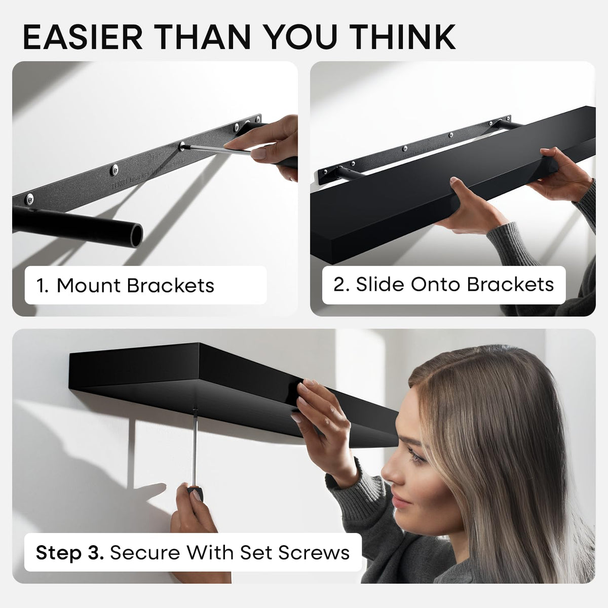 Homeforia two-pack floating shelves, bathroom-ready organization solution.