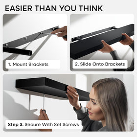 Homeforia two-pack floating shelves, bathroom-ready organization solution.