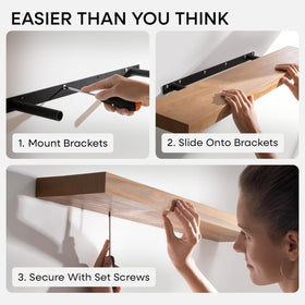 Homeforia two-pack floating shelves on wall display for versatile decor