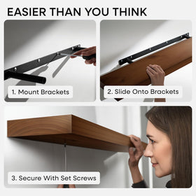 Two Homeforia shelves installed together on a wall.