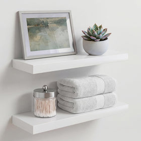 Homeforia White Floating Shelf 18 inch front view showcases clean wall display