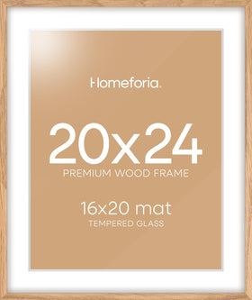 Homeforia wood frame natural oak shows subtle grain for an upscale wall display.