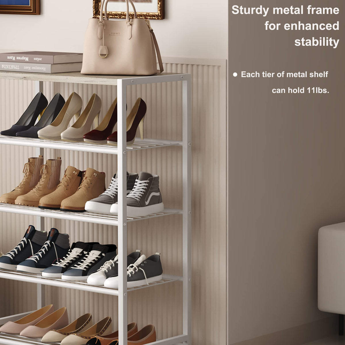 HOMEFORT assembly step with labeled parts enables quick setup.