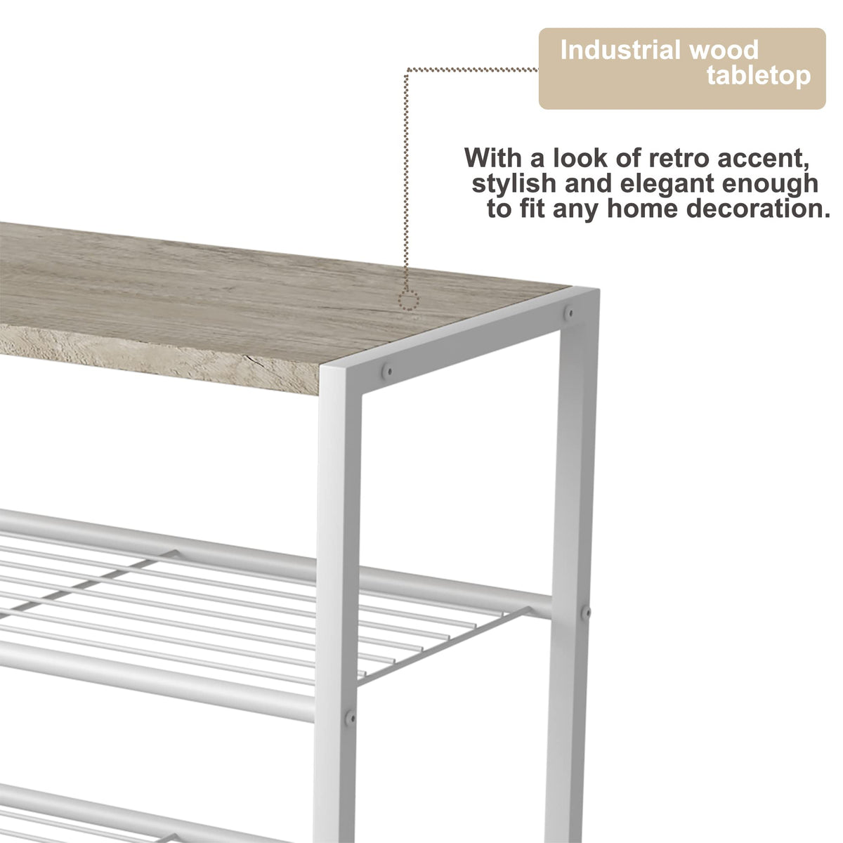 HOMEFORT metal shelves close-up displays sturdy construction and load-ready design.